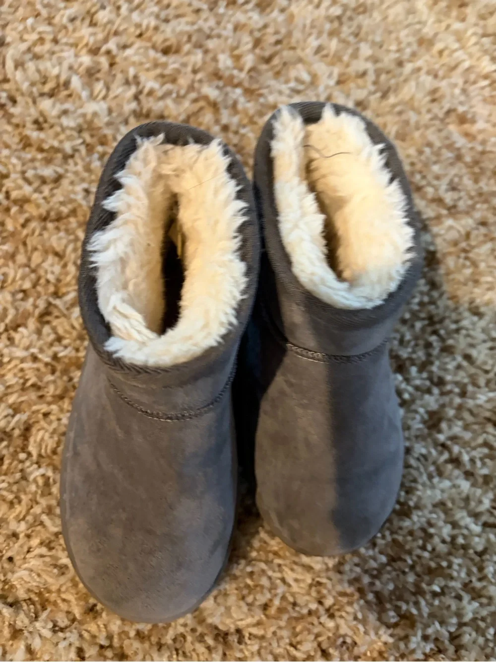 Kids Grey Fleece-Lined Winter Boots